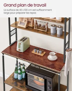 Outlet SONGMICS Étagère à 6 niveaux gris ardoise