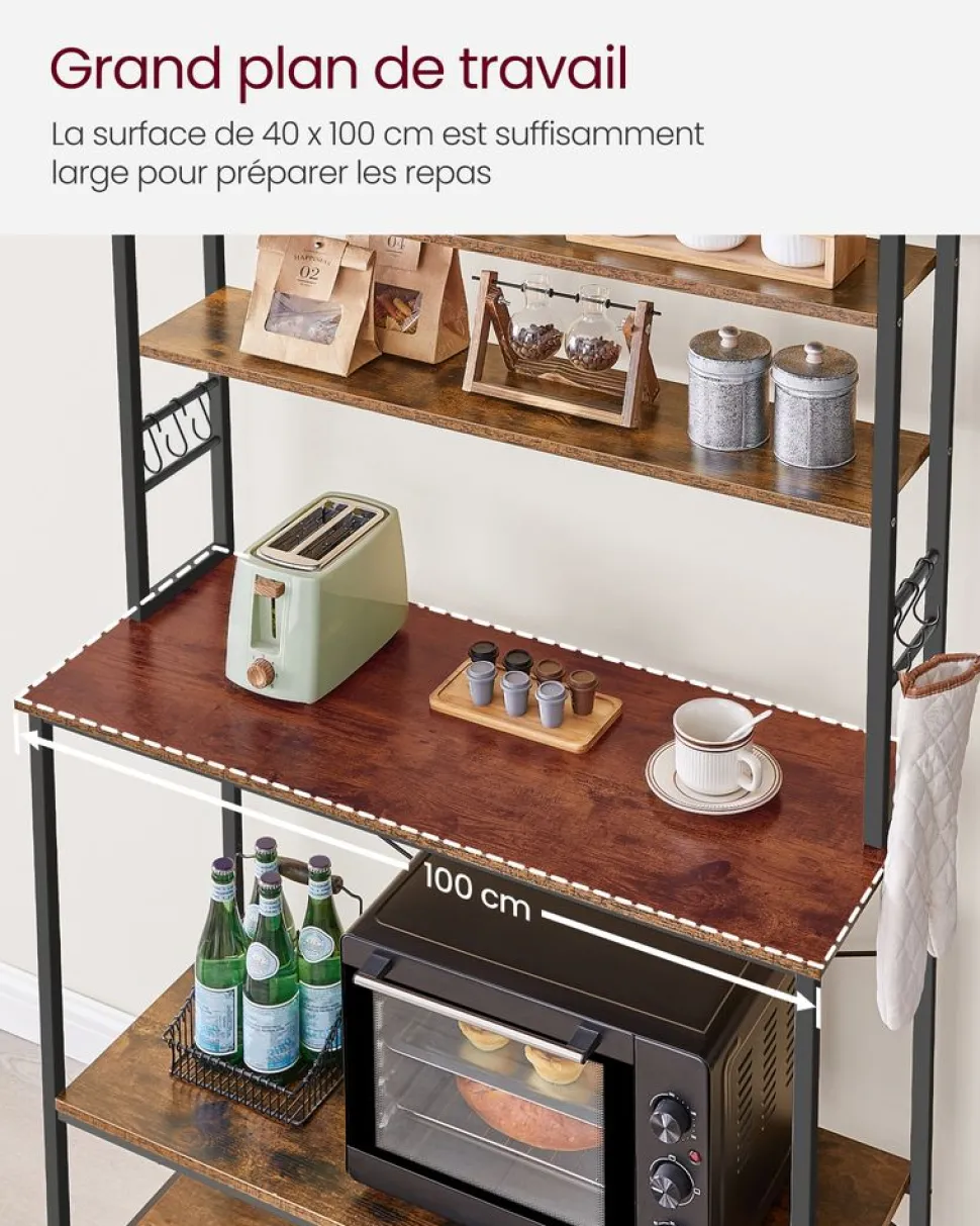 Outlet SONGMICS Étagère à 6 niveaux gris ardoise