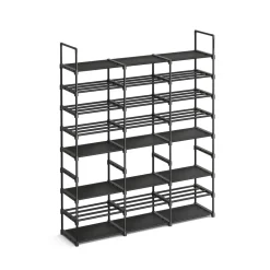 Outlet SONGMICS Étagère à chaussures à 3 niveaux pour 18 paires noir d'encre