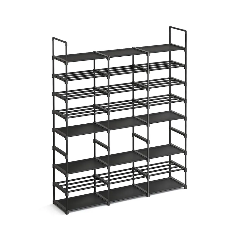 Outlet SONGMICS Étagère à chaussures à 3 niveaux pour 18 paires noir d'encre