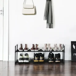 Best SONGMICS Étagère à chaussures 2 niveaux Noir