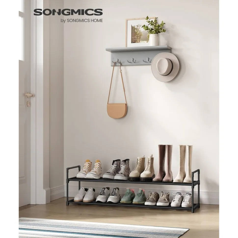 Best SONGMICS Étagère à chaussures 2 niveaux Noir