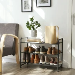 Best SONGMICS Étagère à chaussures 3 niveaux maille