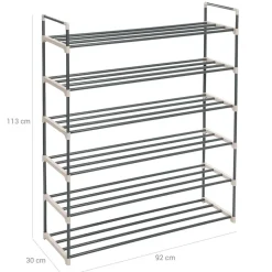 Shop SONGMICS Étagère à chaussures 6 niveaux