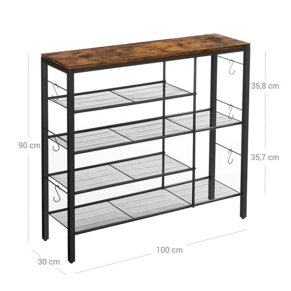 Best SONGMICS Étagère à chaussures crochets Noir