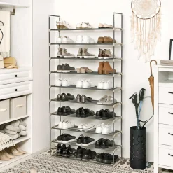 Discount SONGMICS Étagère à chaussures de 10 niveaux gris