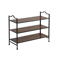 Cheap SONGMICS Étagère à chaussures lattes bois Marron Rustique