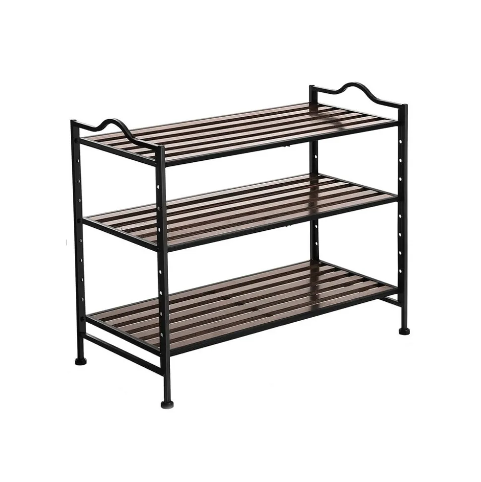Cheap SONGMICS Étagère à chaussures lattes bois Marron Rustique