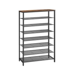 Hot SONGMICS Étagère à chaussures maille Marron Rustique + Noir