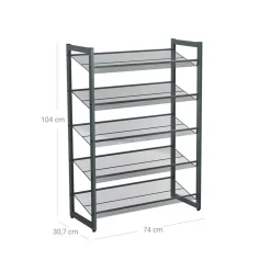 Store SONGMICS Étagère à chaussures maille gris foncé