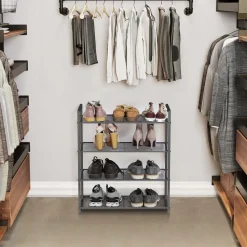 Cheap SONGMICS Étagère à chaussures maille gris Gris Fumé