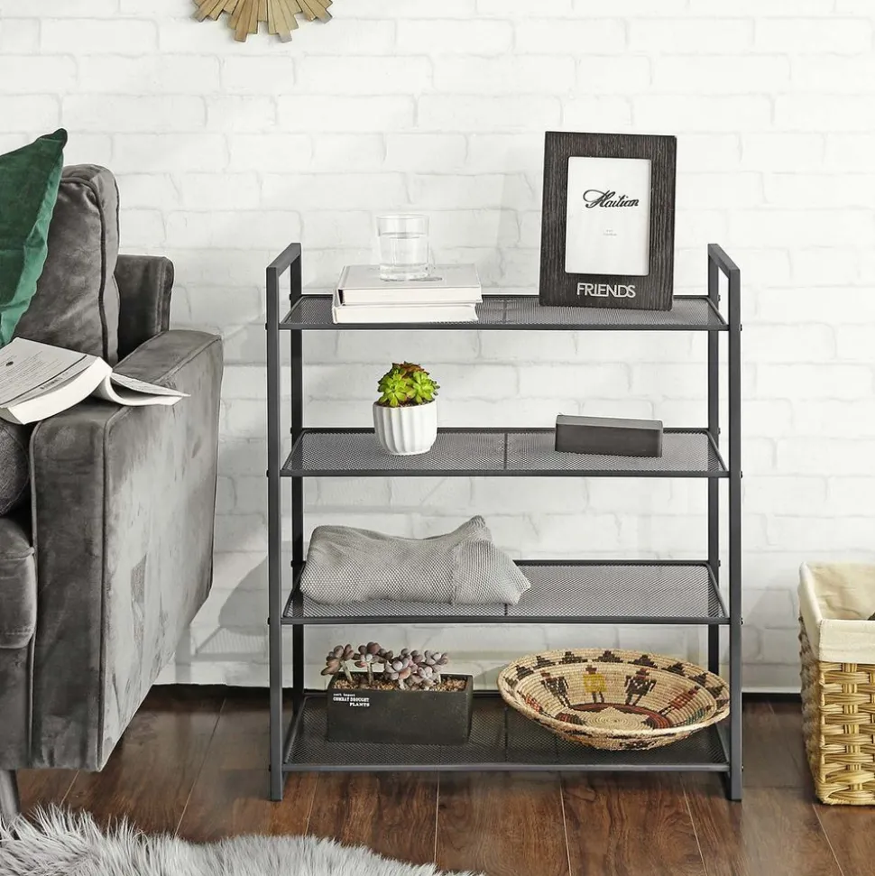 Cheap SONGMICS Étagère à chaussures maille gris Gris Fumé