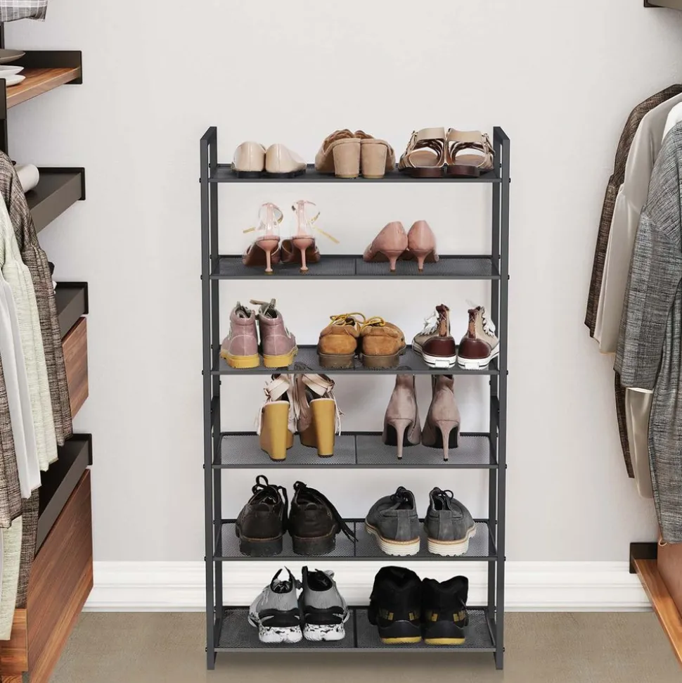 Clearance SONGMICS Étagère à chaussures maille gris