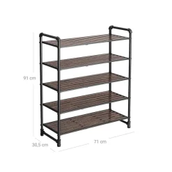 Cheap SONGMICS Étagère à chaussures noir mat Marron Rustique