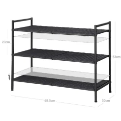 Store SONGMICS Étagère à chaussures tressée Gris