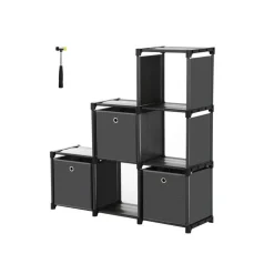 Outlet SONGMICS Étagère 6 cubes avec boîtes Noir
