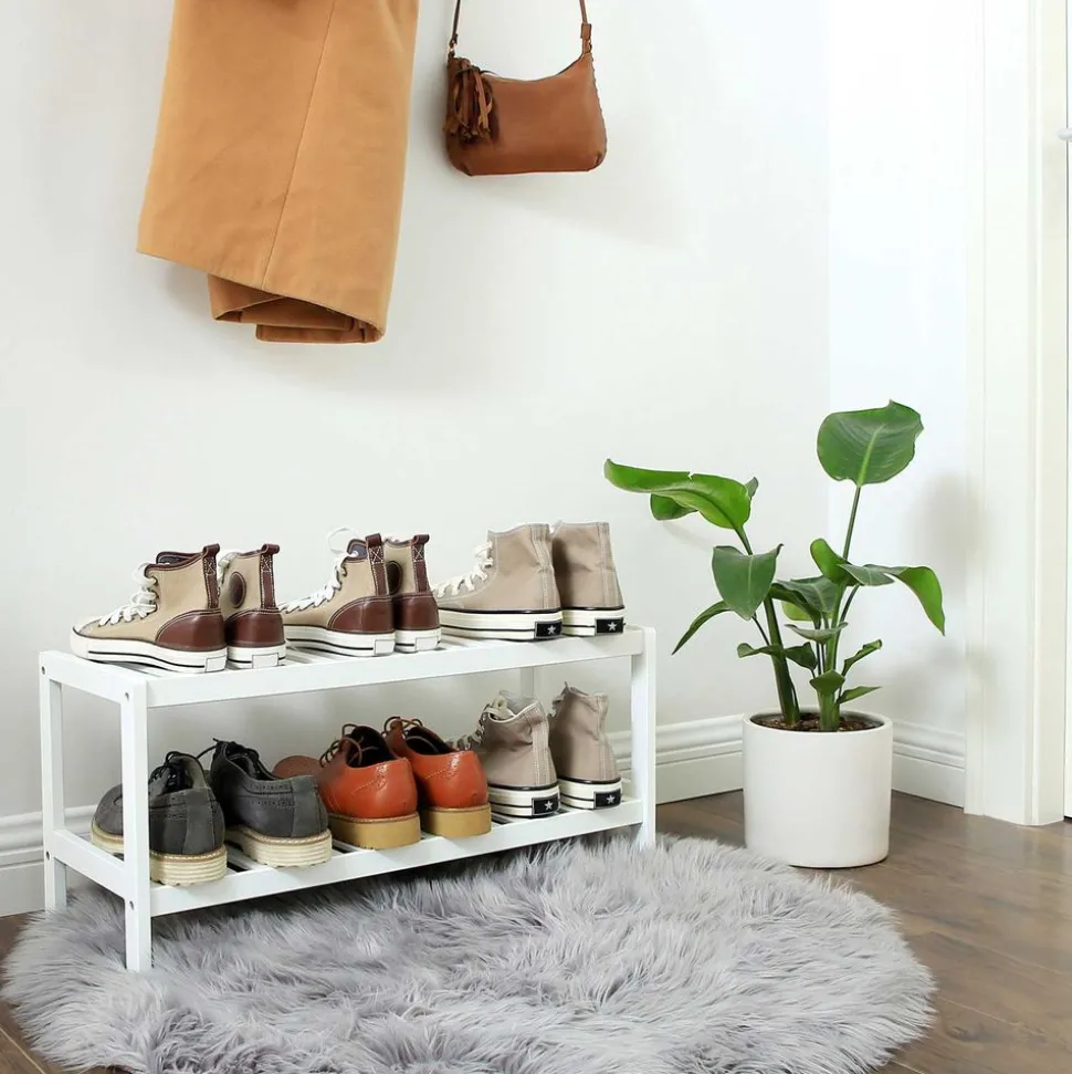 Hot SONGMICS Étagère 2 niveaux bambou