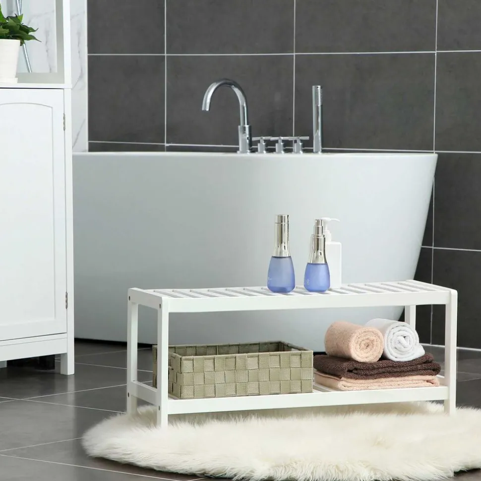 Hot SONGMICS Étagère 2 niveaux bambou