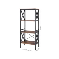 Cheap SONGMICS Étagère 4 niveaux design X Marron Rustique