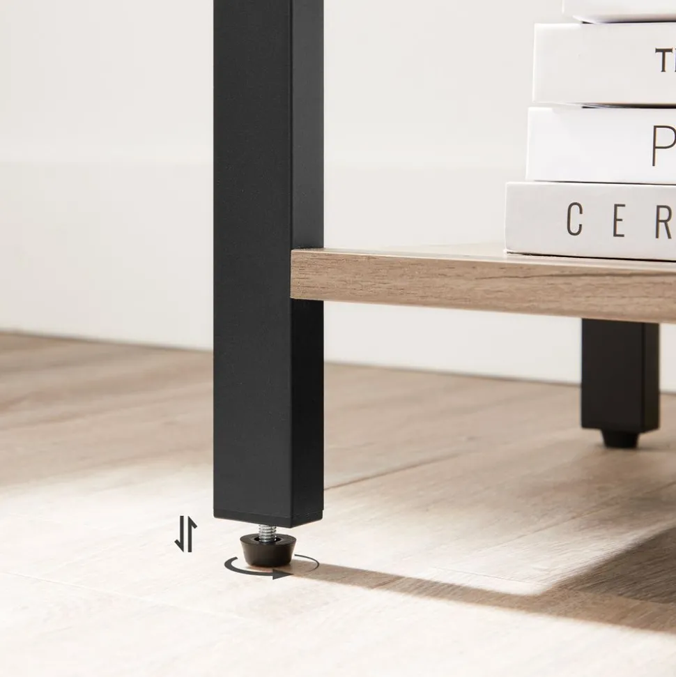 New SONGMICS Étagère 4 niveaux grège Marron Rustique + Noir