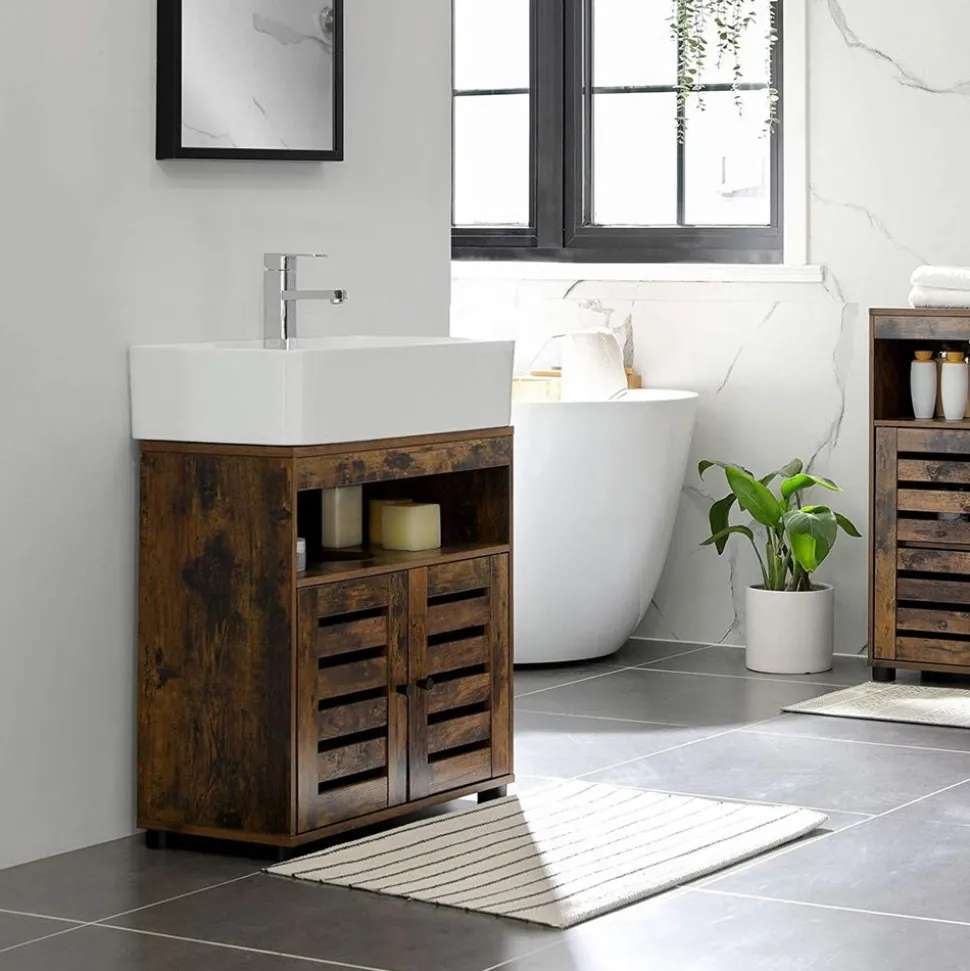 Cheap SONGMICS Étagère 4 niveaux industriel Marron Rustique