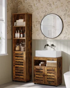 Cheap SONGMICS Étagère 4 niveaux industriel Marron Rustique