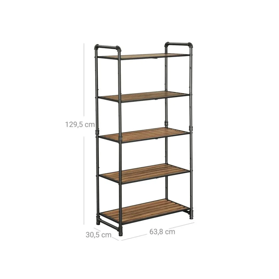 Outlet SONGMICS Étagère 5 niveaux industriel Marron Rustique