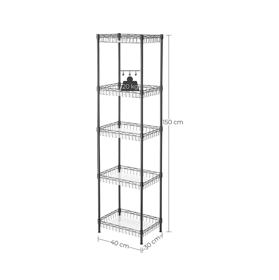 Flash Sale SONGMICS Étagère 5 niveaux métal Noir