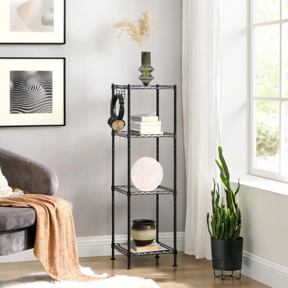 Clearance SONGMICS Étagère 4 niveaux Noir