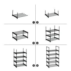Store SONGMICS Étagère 5 niveaux noir