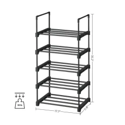 Store SONGMICS Étagère 5 niveaux noir