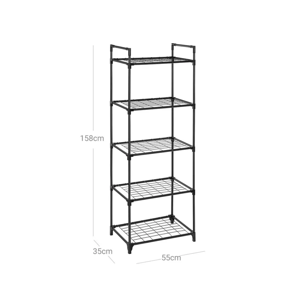 Outlet SONGMICS Étagère 5 niveaux noir