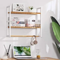 Clearance SONGMICS Étagère bambou Blanc