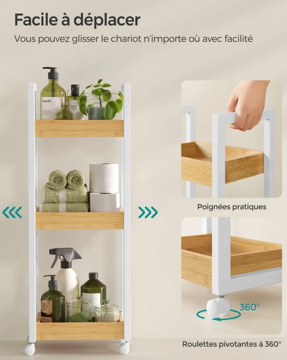 New SONGMICS Étagère chaussure 5 niveaux en métal et tissu oxford 29 x 89 x 92,5 cm 4 crochets marron rustique et noir