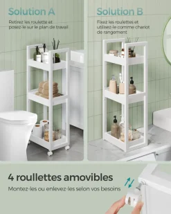 New SONGMICS Étagère chaussure 5 niveaux en métal et tissu oxford 29 x 89 x 92,5 cm 4 crochets marron rustique et noir