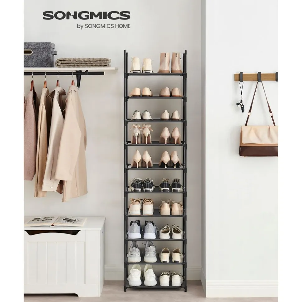 Fashion SONGMICS Étagère chaussures 10 niveaux noir