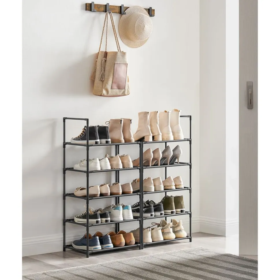 Fashion SONGMICS Étagère chaussures 10 niveaux noir