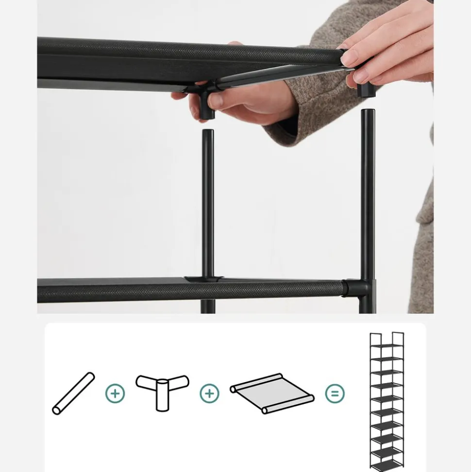 Cheap SONGMICS Étagère chaussures 10 niveaux Noir