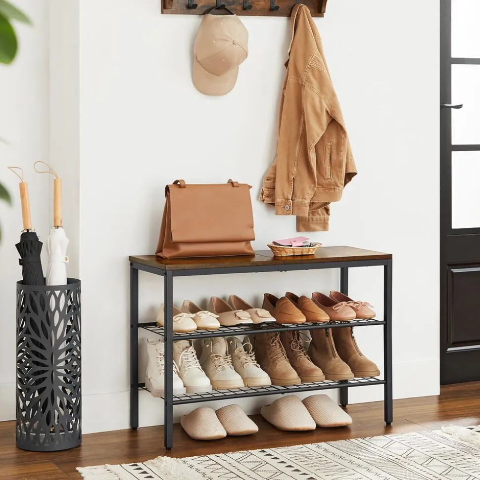 Hot SONGMICS Étagère chaussures grilles Noir