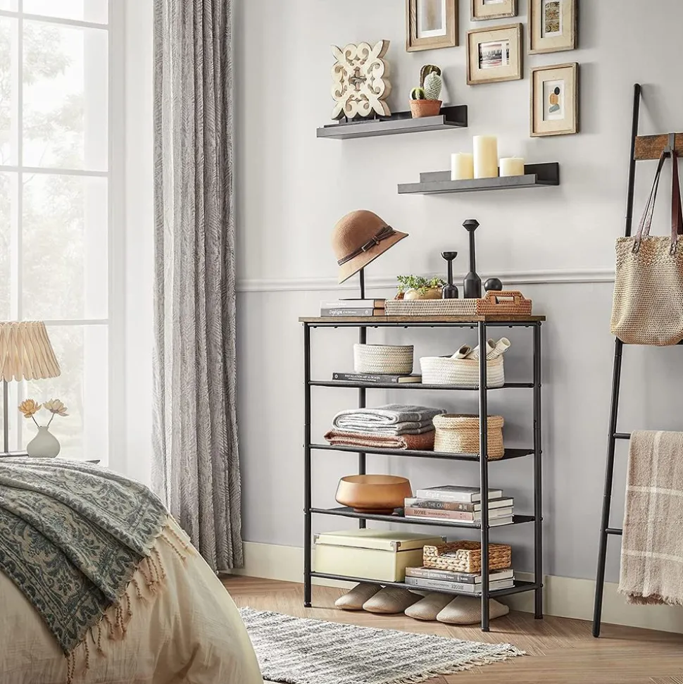 Best SONGMICS Étagère chaussures industriel Brun Vintage Noir