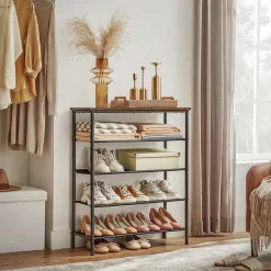 Best SONGMICS Étagère chaussures industriel Brun Vintage Noir