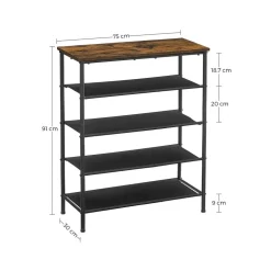 Best SONGMICS Étagère chaussures industriel Brun Vintage Noir