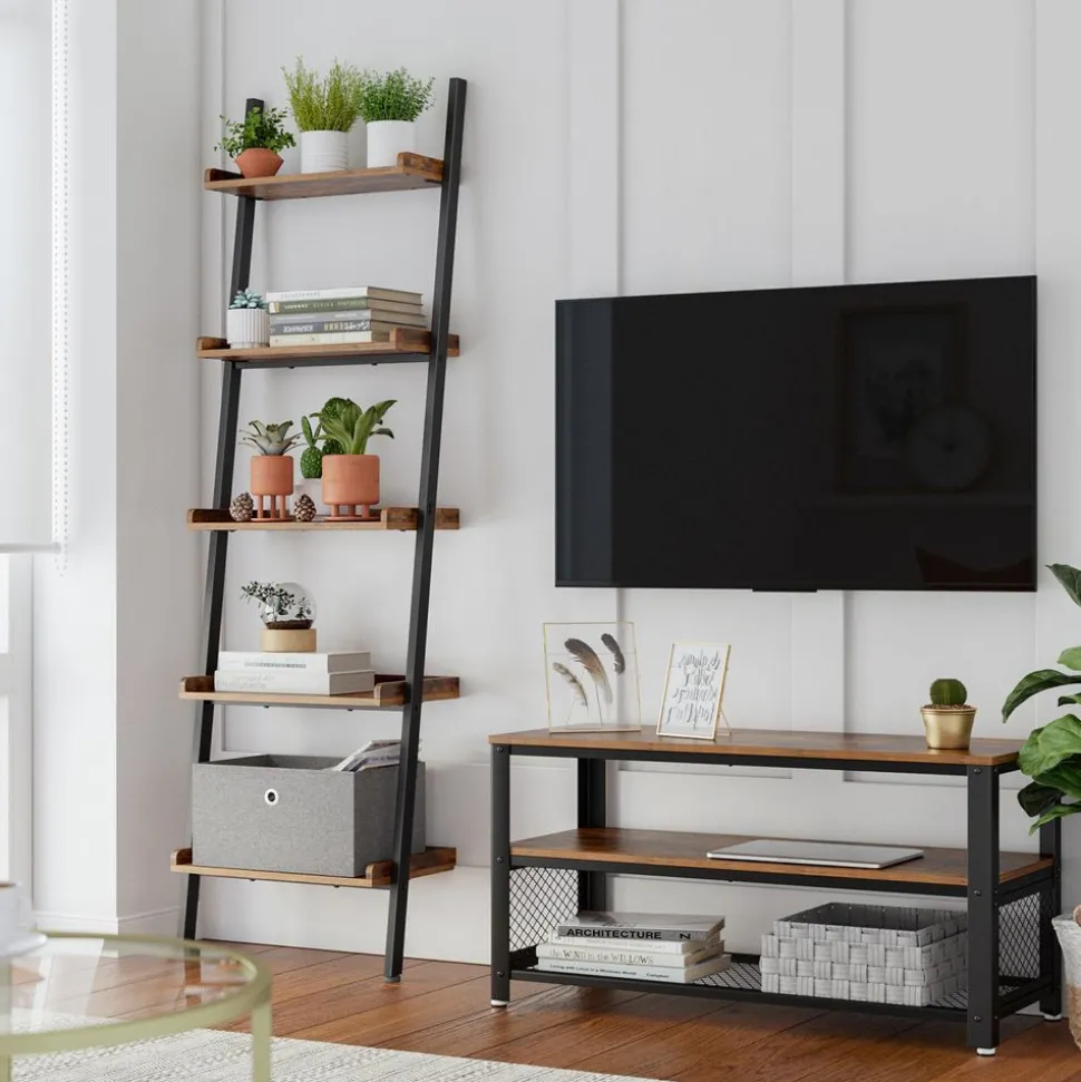 Hot SONGMICS Étagère échelle 5 niveaux Noir