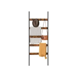 Discount SONGMICS Étagère échelle industriel Brun Vintage Noir