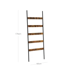 Discount SONGMICS Étagère échelle industriel Brun Vintage Noir