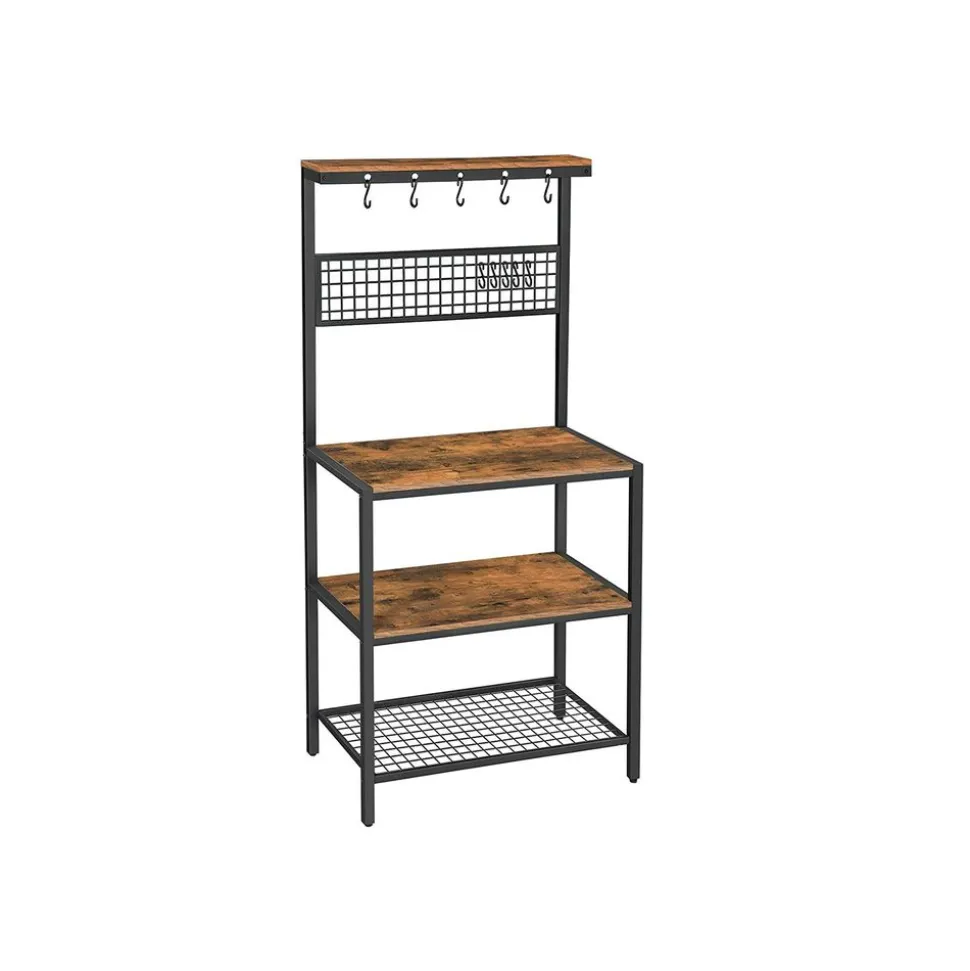 New SONGMICS Étagère cuisine industriel Brun Vintage Noir