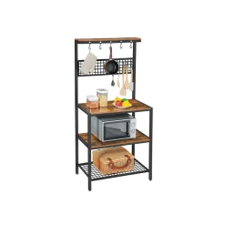 New SONGMICS Étagère cuisine industriel Brun Vintage Noir