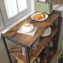 Clearance SONGMICS Étagère cuisine industriel Brun Vintage Noir