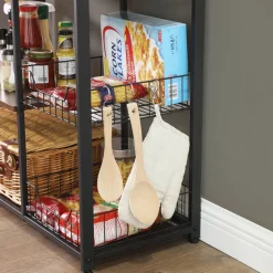 Clearance SONGMICS Étagère cuisine industriel Brun Vintage Noir