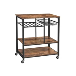Cheap SONGMICS Étagère cuisine roues industriel Marron Rustique